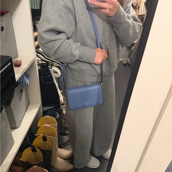 Kate Spade Navy Crossbody Bag with Scallop Detail - Picture 11 of 12